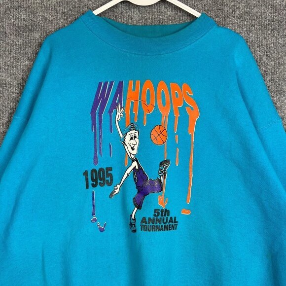 vintage 1995 Play Hard Or Go Home Wa Hoops 5th Annual Tournament Sweatshirt XXL - Picture 2 of 8